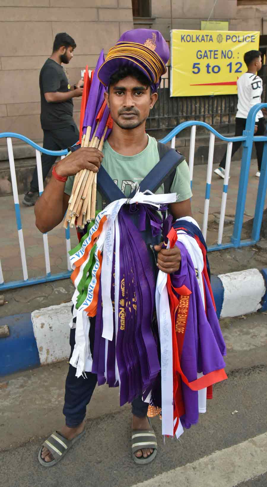 Kishor Biswas has been selling Indian and IPL team jerseys for the past 10 years every time there is a match at Eden. “I love to sell team outfits, caps and everything that helps add colour and life to the galleries as the fans want to show their support for their favourite sides. Businesswise, leagues like IPL are a huge help for vendors like me," he said.