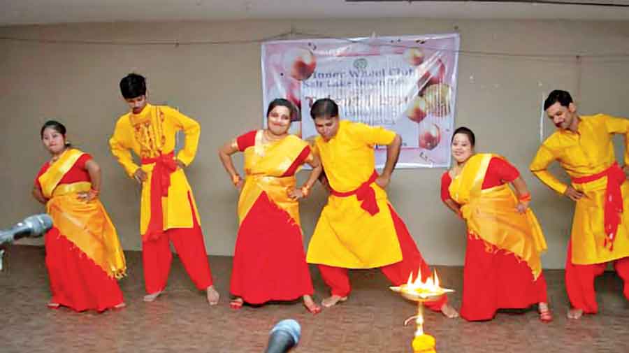 Dum Dum Prayas students stage a dance item to the song Rangeela re