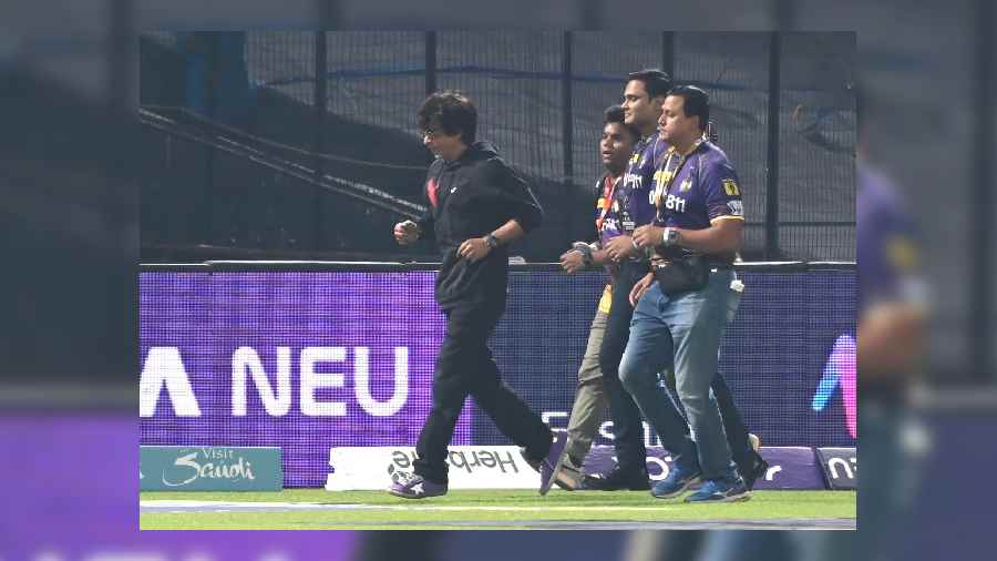 Shah Rukh Khan took a lap of the stadium, often the most awaited part of a KKR game at Eden Gardens