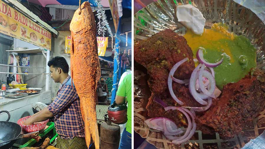 Fish fry at Muradabadi Laziz Kebab 
