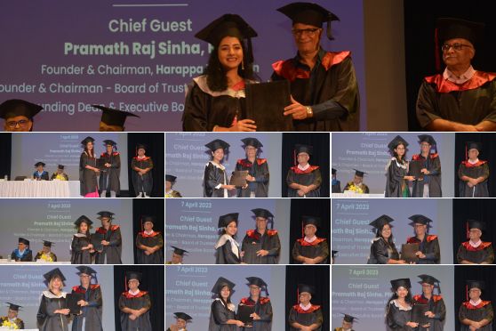 Students of PGDM 2023 getting their degrees from the dignitaries