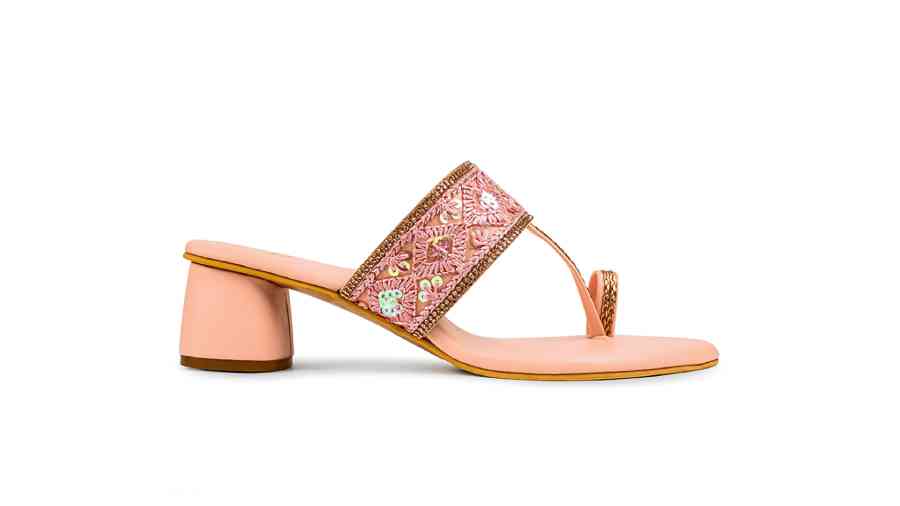 This pair in a soothing shade of blush pink can be paired with any dress.