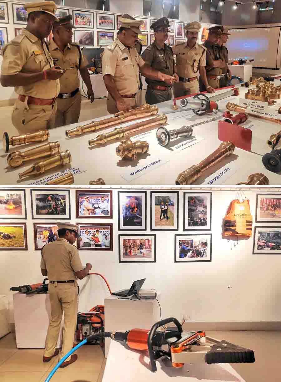 An exhibition on fire safety and awareness at the Academy of Fine Arts was organised by the West Bengal Fire and Emergency Services. The exhibition which began on Friday will continue till April 20   