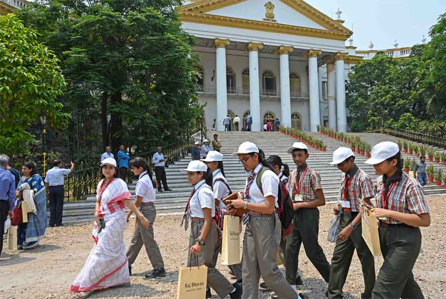 The historic opening of the Raj Bhavan to the public was shared with young minds from various city schools.  Currently, it is open to guided tours for invitees only but the arrangement is expected to go public shortly. One is expected to look for future updates at the official website of the Raj Bhavan
