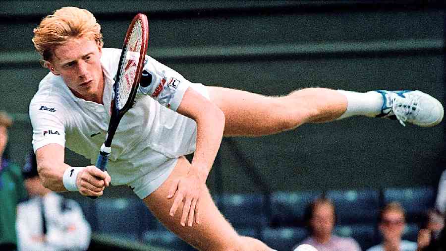 Boris Becker at Wimbledon in 1990