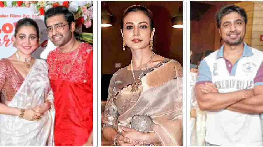 Oindrila and Ankush at the special screening of their film Love Marriage at Bijoli.