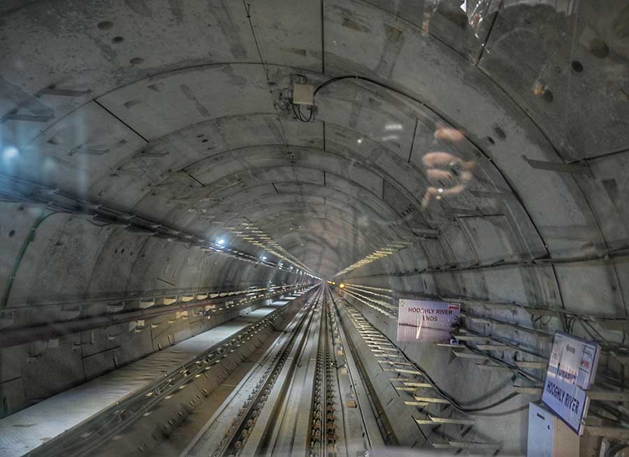  Trial runs for the underwater rail journey from Howrah Maidan to Esplanade will continue for the next seven months, after which regular services on the route will begin The underground route is 4.8 km and once this stretch opens, Howrah Maidan Metro station, at 33 metres below the surface, will be the deepest Metro station in the country. The Metro is expected to cover a 520 metre stretch under the  Hooghly river in 45 seconds  
