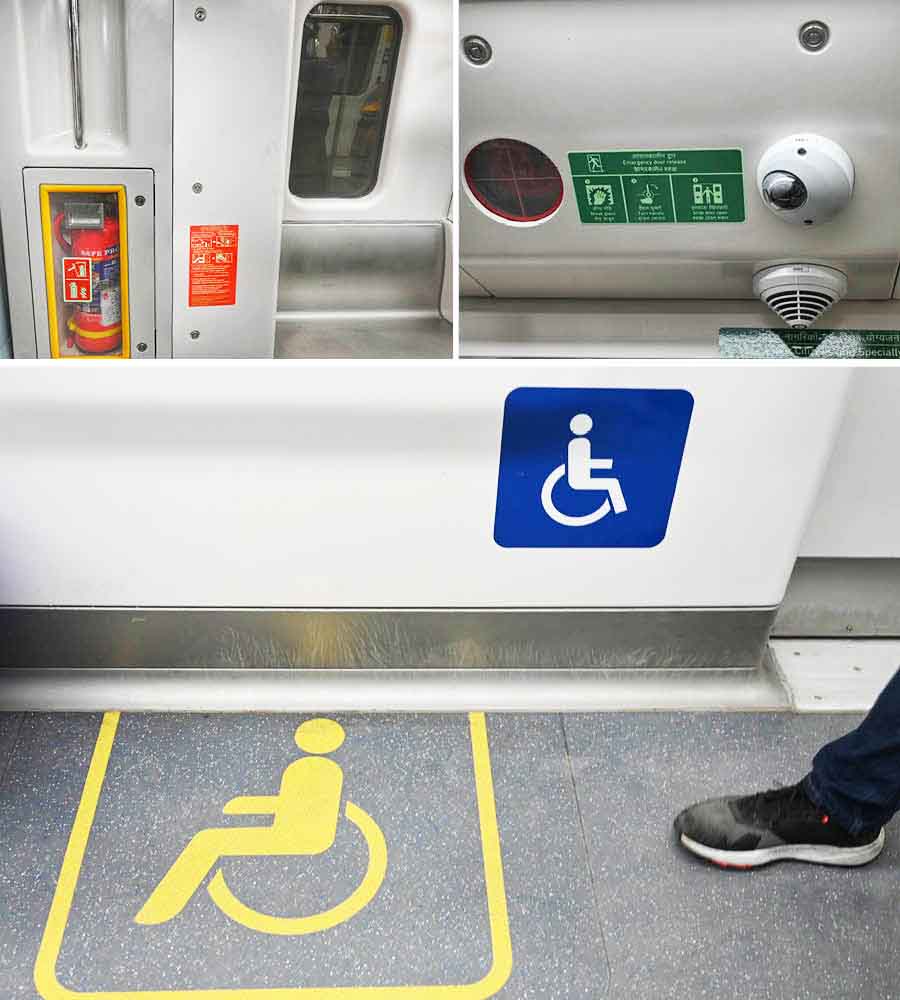 The coaches have several safety features like fire extinguishers, smoke detectors and CCTV cameras. There’s also provision for physically challenged passengers  