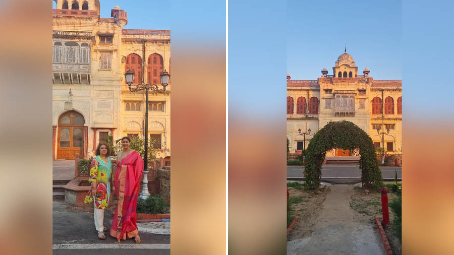 The author at Moti Bagh Palace, Patiala, with friend, guide and architect Praneet Bubber