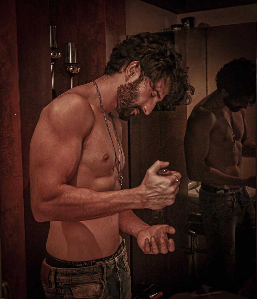 The actor showed off his chiselled jawline while posing for a shoot. 