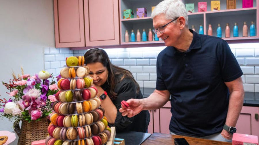 At Pooja Dhingra’s kitchen. Tim said: “Best macaron I’ve ever had!”