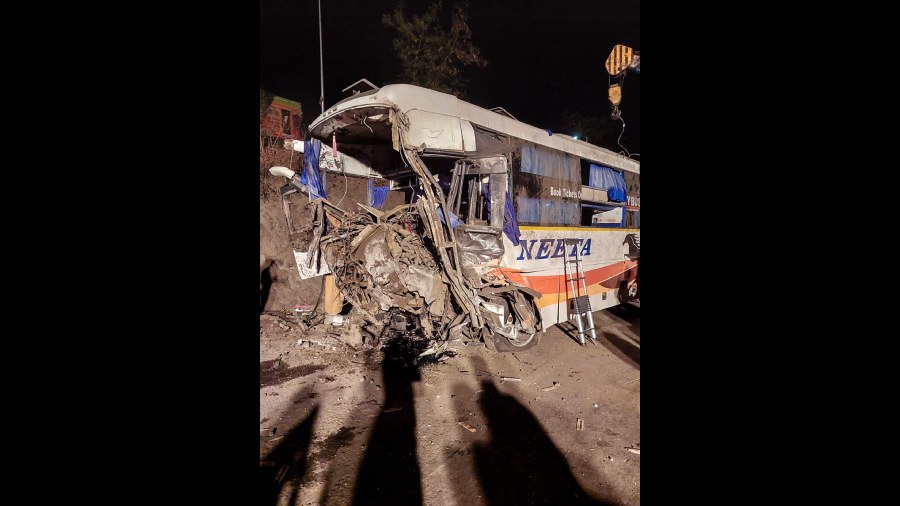 Three bus passengers and the truck driver were killed, while 18 passengers received injuries, the cop said. 