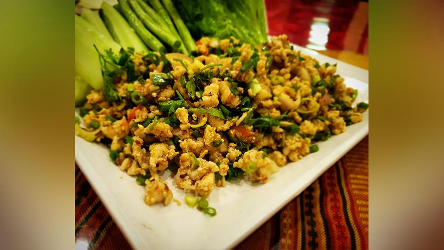 The fiery meat salad — Larb 