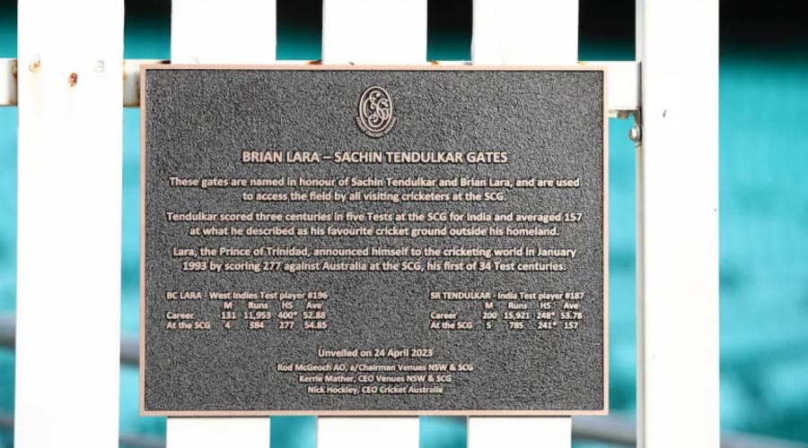 Sachin Tendulkar - Gate named after Sachin Tendulkar unveiled at Sydney  Cricket Ground to mark his 50th birthday - Telegraph India