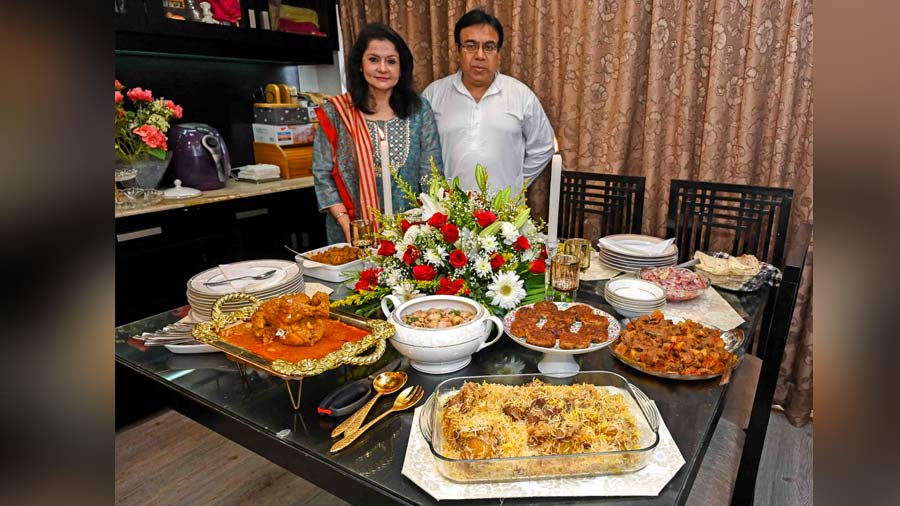 Farah and Rubayat Kadir at their residence on the day of Eid celebrations 