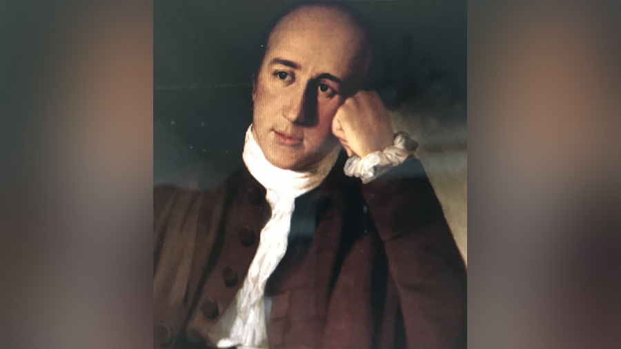 An image of the scholarly looking Warren Hastings; a man very much in love at the Belvedere Estate 