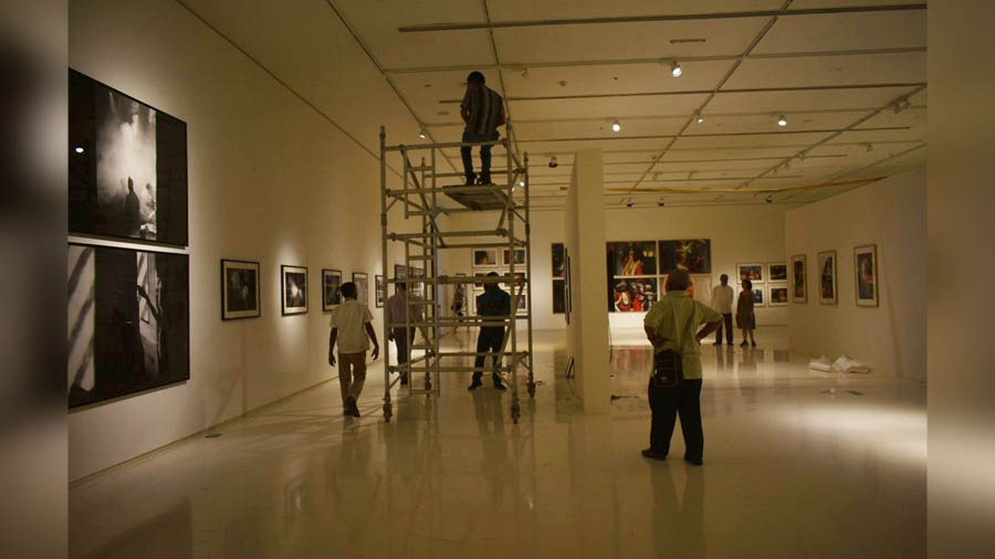 Preparations are on for the exhibition, which is a collaboration between Emami Art and Chatterjee and Lal