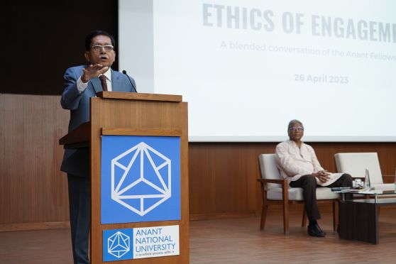 Mr Amitabh Rajan, Chairam of RBI Services Board, at AnantU for his session on Ethics of Engagement.
