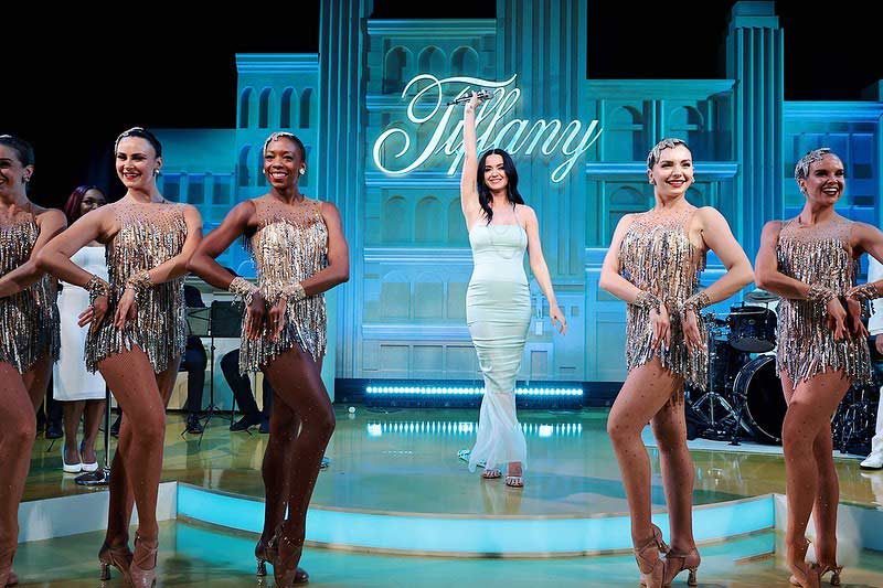 The Roar singer changed into a tiffany-blue dress from Givenchy's fall 2023 collection for her performance at the event.