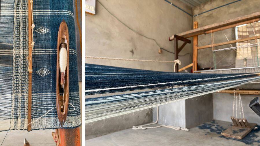 A weave in the making on a handloom
