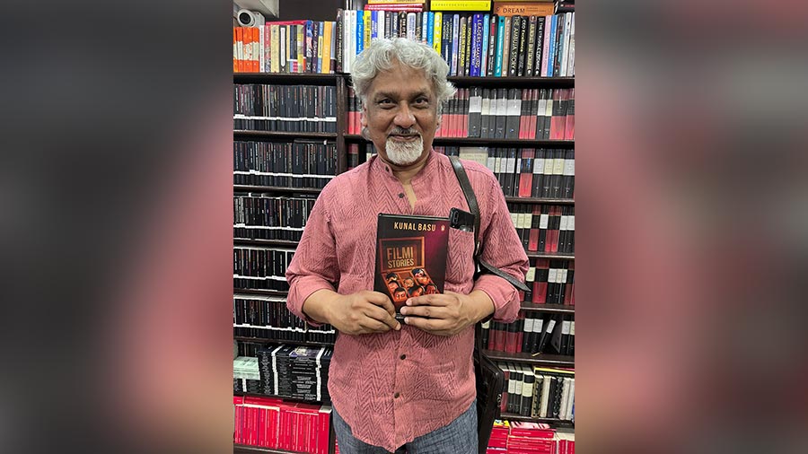 Kunal Basu with his book, ‘Filmi Stories’, at Bahrisons Booksellers Kolkata