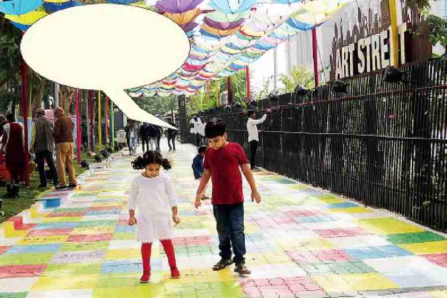 What is the boy telling the girl?