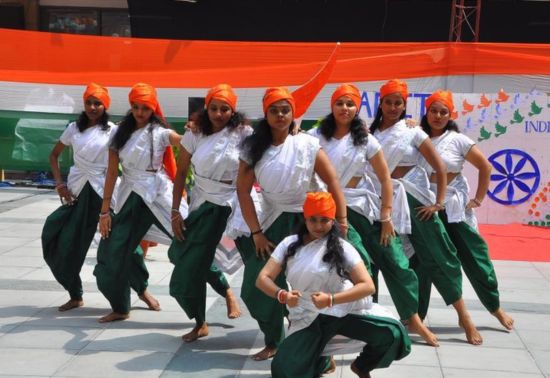 Amity Students dance perform during Celebration of Independence day