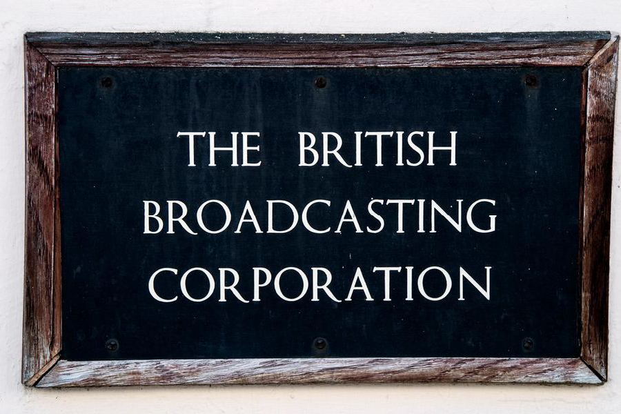 The BBC's historic sign at its Maida Vale studios in London