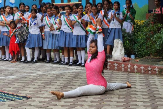 77th Independence day was celebrated at Beltala Girls High School in a befitting manner. The programme started with flag hoisting followed by a ceremonial march past