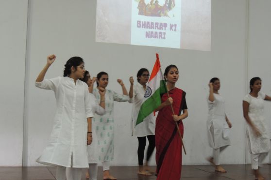 The Guides of Modern High School for girls marched towards the Indian flag and soon -- with all eyes trained on it -- saffron, white and green colours fluttered in the air.   Thus began the school's celebration of India's 77th Independence Day. 