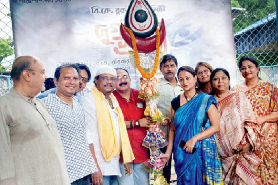 The khuti puja was accompanied by cultural programmes featuring ladies of the block