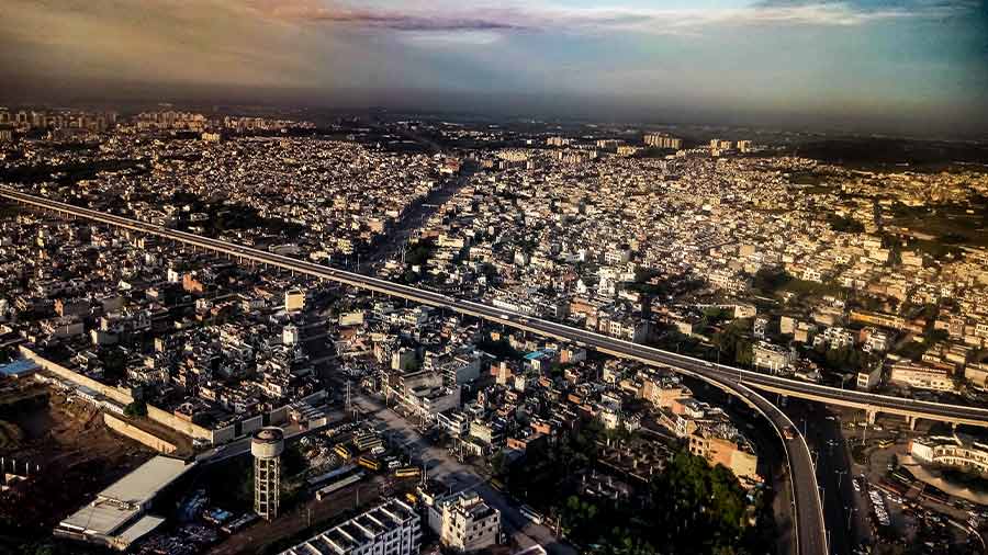 An aerial view of Chandigarh