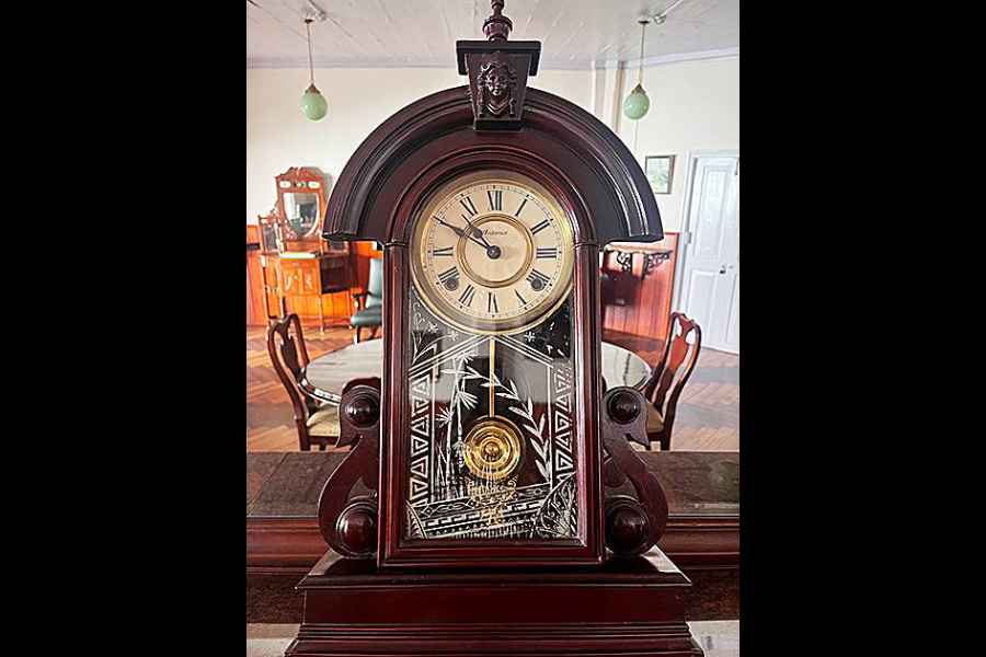A vintage clock at the property
