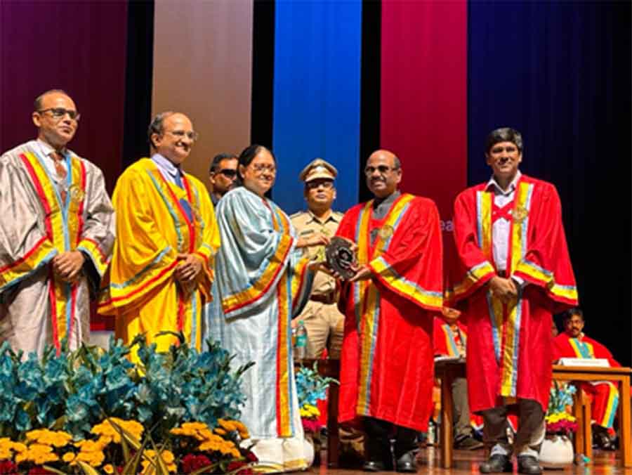 BITS Pilani conferred Distinguished Awards to Dr CV Ananda Bose, Governor, West Bengal, and Srisharsha Majety, co-founder and CEO, Swiggy at its convocation at their Goa campus  