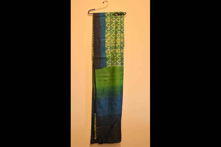 A tussar silk saree  on abstract design