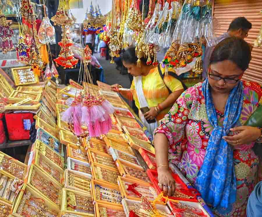 Kiosks selling a plethora of rakhis have been installed across Kolkata. Raksha Bandhan this year will be celebrated on August 30 