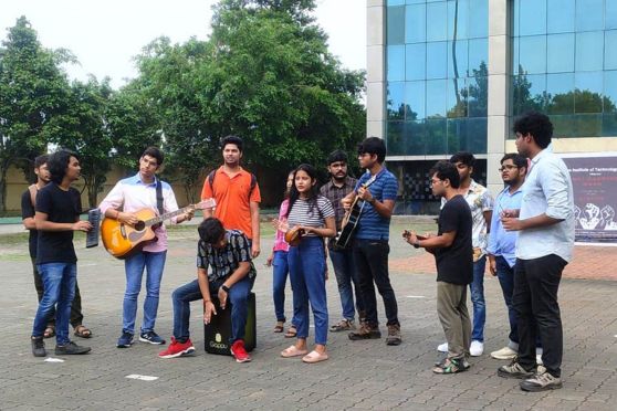 Heritage Institute of technology organized musical event on the Anti-ragging theme.
