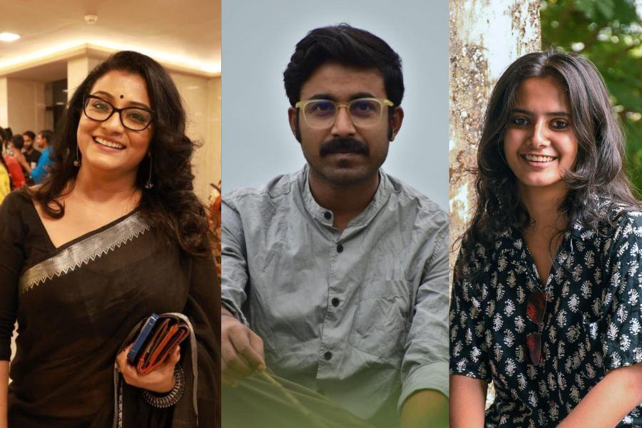(L-R) Jayati Chakraborty, Debraj Bhattacharya and Kaushani Mukhopadhyay