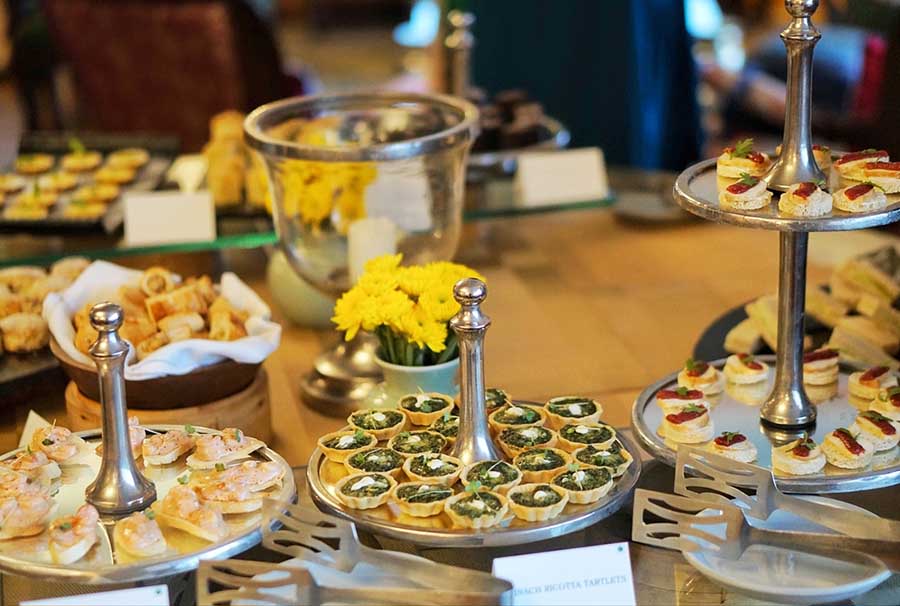 A view of the savoury treats on offer at the high tea