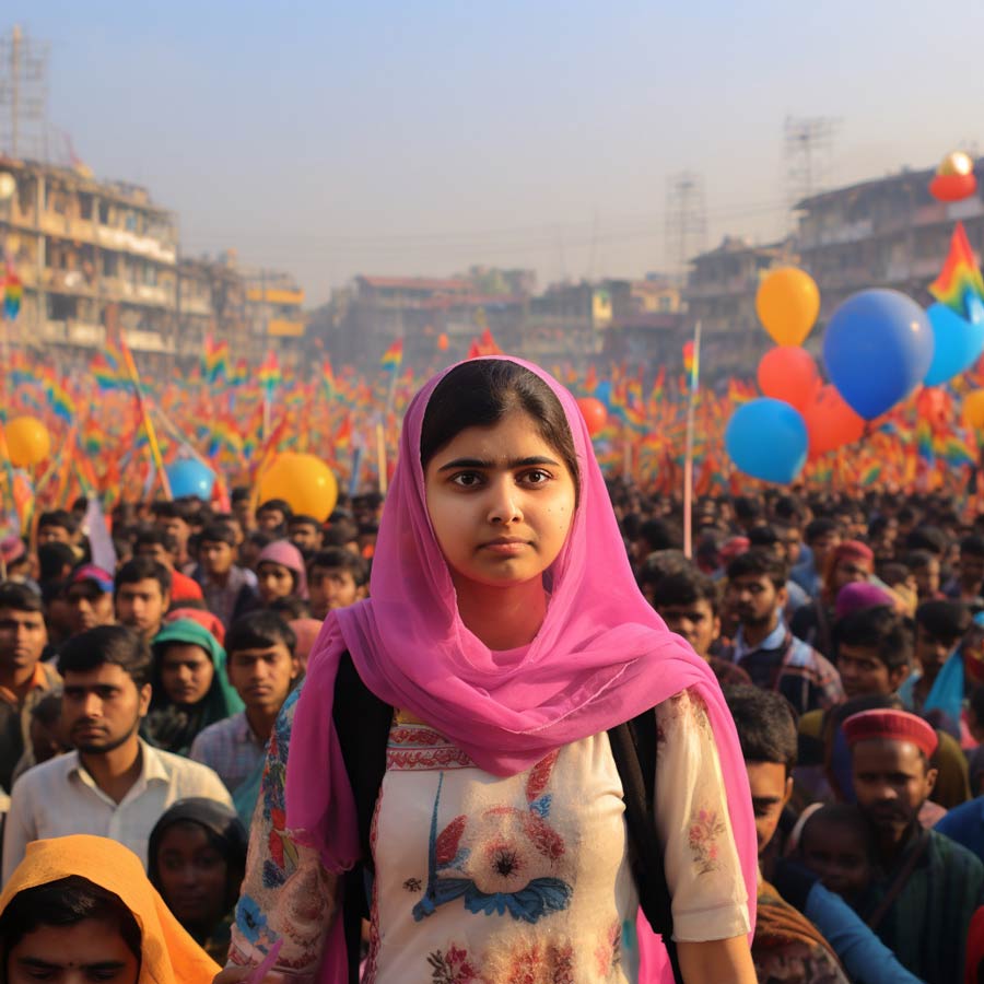 Malala Yousafzai ends up fronting a parade at Park Circus without ever realising what the parade is about