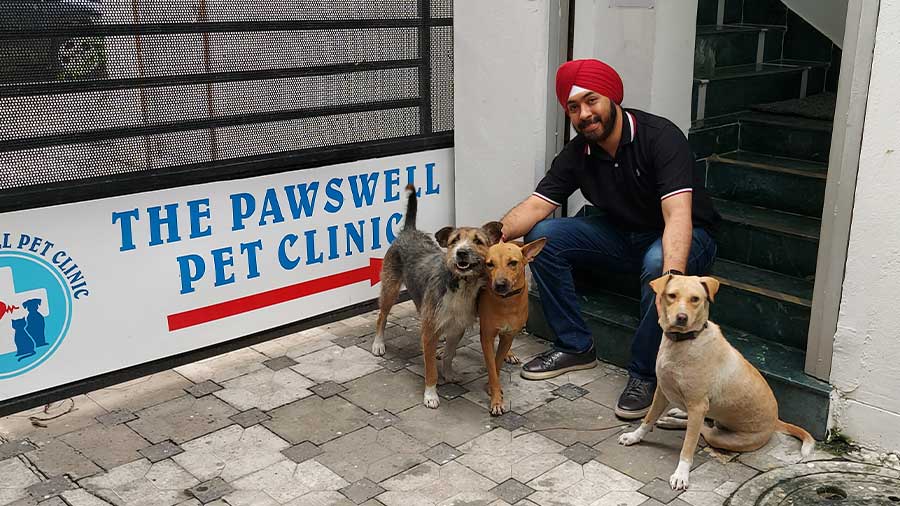 Gurshaan Kohli outside his pet clinic