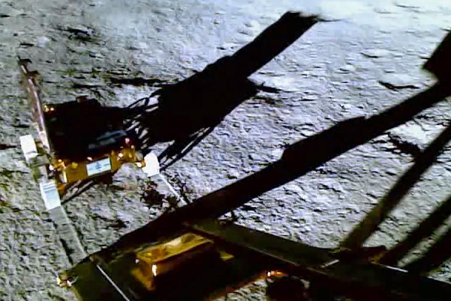 Chandrayaan-3 Pragyan rover roams around the 'Shiv Shakti Point', Vikram' lander's touchdown spot, on the Moon at the south pole