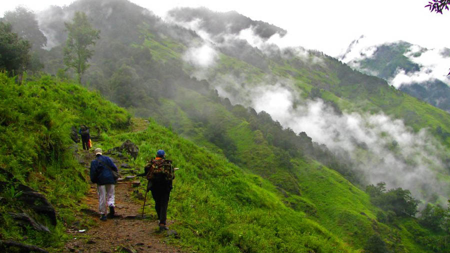 The uphill climb from Nanu towards Madhyamaheshwar