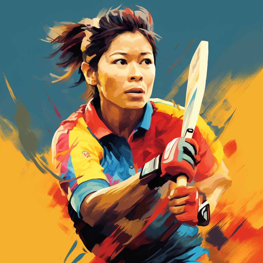 The short-arm jab is characteristic of a champion boxer. Luckily for our counterfactual scenario, it is also useful for a batter, especially while playing horizontal bat shots off the back foot. That is exactly what we expect Mary Kom to do should she decide to opt for a different sort of gloves and try out a different kind of hitting. Kom’s speed and reflexes should also help her in mastering batting, even as her diminutive stature means that she will be an unlikely candidate for LBWs!