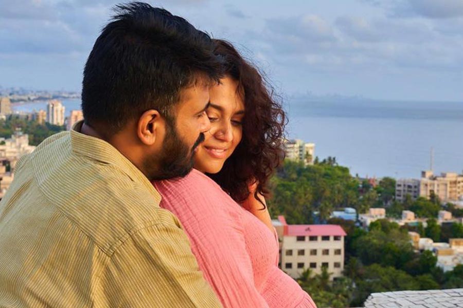 The actress announced her pregnancy on June 6 with a picture of her husband Fahad Ahmad embracing Swara from behind on a terrace during sunset. 