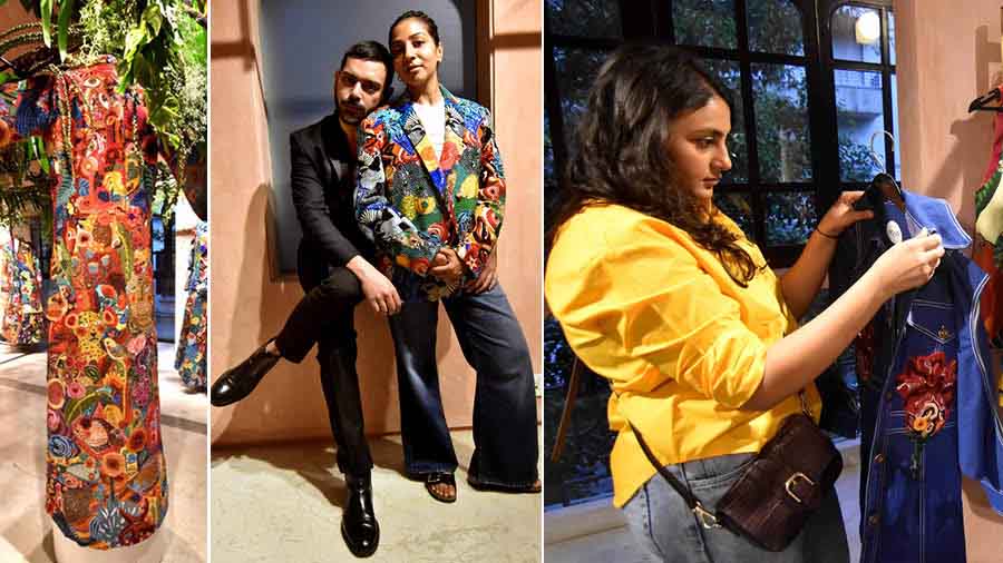 Designer Ayushman Mitra, aka Bobo, of Bobo Calcutta, which known for its gender neutral and unapologetic fashion pieces, debuted his new couture collection ‘Dawn of Bloom’, which was on display for buyers at Kolkata’s luxury multi-designer store Bombaim on August 24 and 25