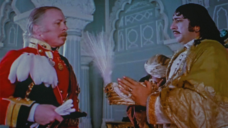A memorable moment in ‘Shatranj Ke Khilari’, in which Wajid Ali Shah tells Lord Outram that he can take the Nawab’s crown, but he cannot make him sign the treaty that gives the British administrative control over Awadh