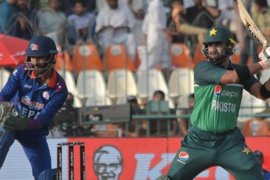 Iftikhar Ahmed in action in Multan on Wednesday.