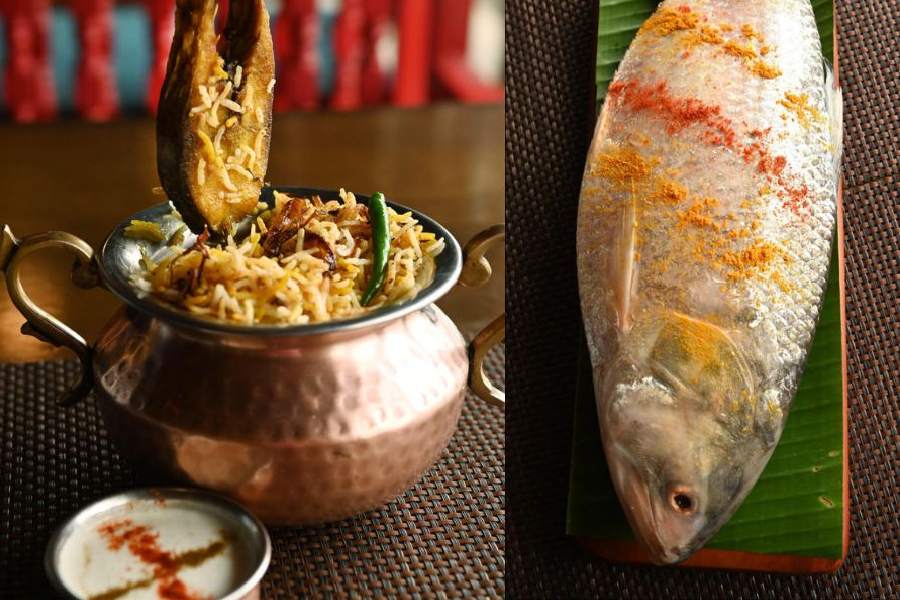 Ilish Biryani is the classic Calcutta biryani but with a spicy and lipsmacking Ilish to accompany it.