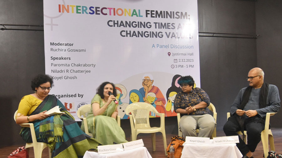 (L-R) Ruchira Goswami, Paromita Chakravarti, Koyel Ghosh and Niladri R Chatterjee